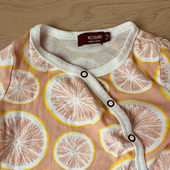 Grapefruit Organic Cotton Snap Footed Romper - Picture 2 of 5